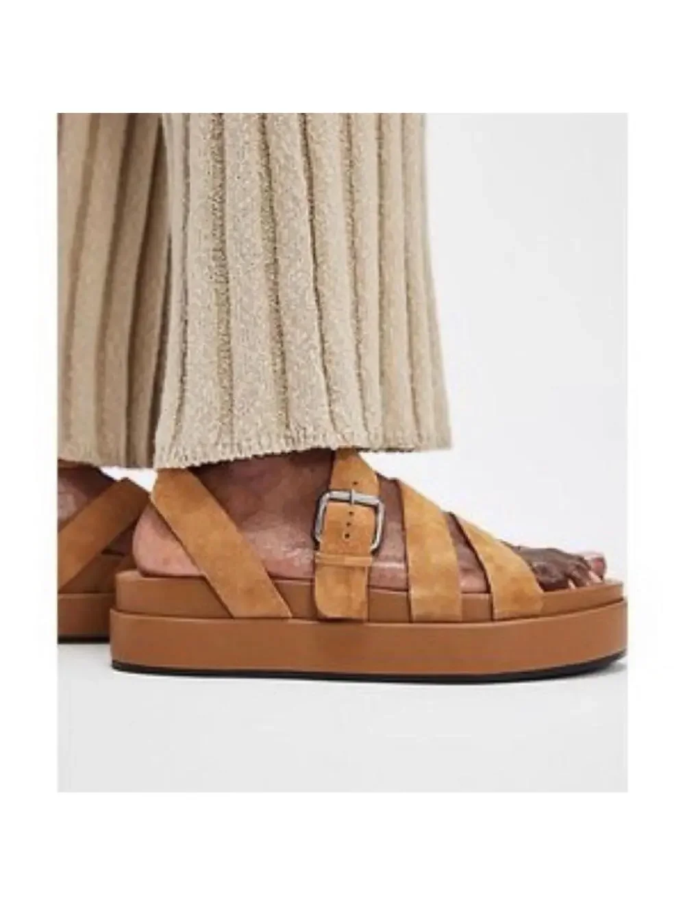 Jeffrey Campbell Getaway Footbed Suede Sandals